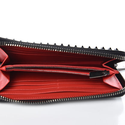 Christian Louboutin Calfskin Panettone Spiked Zip Around Wallet Black 5 of 7