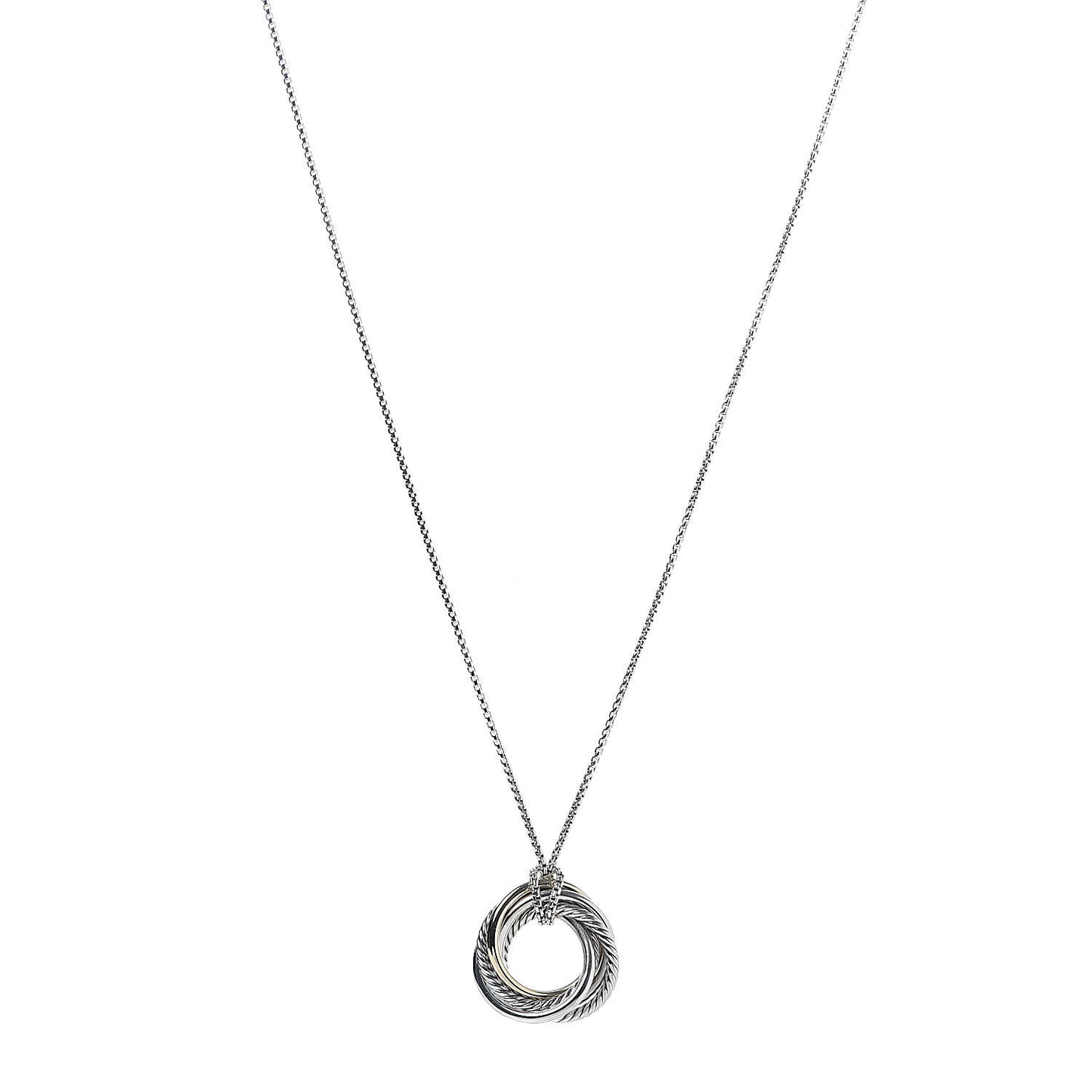 Sterling Silver 14K Yellow Gold Crossover Pendant Necklace