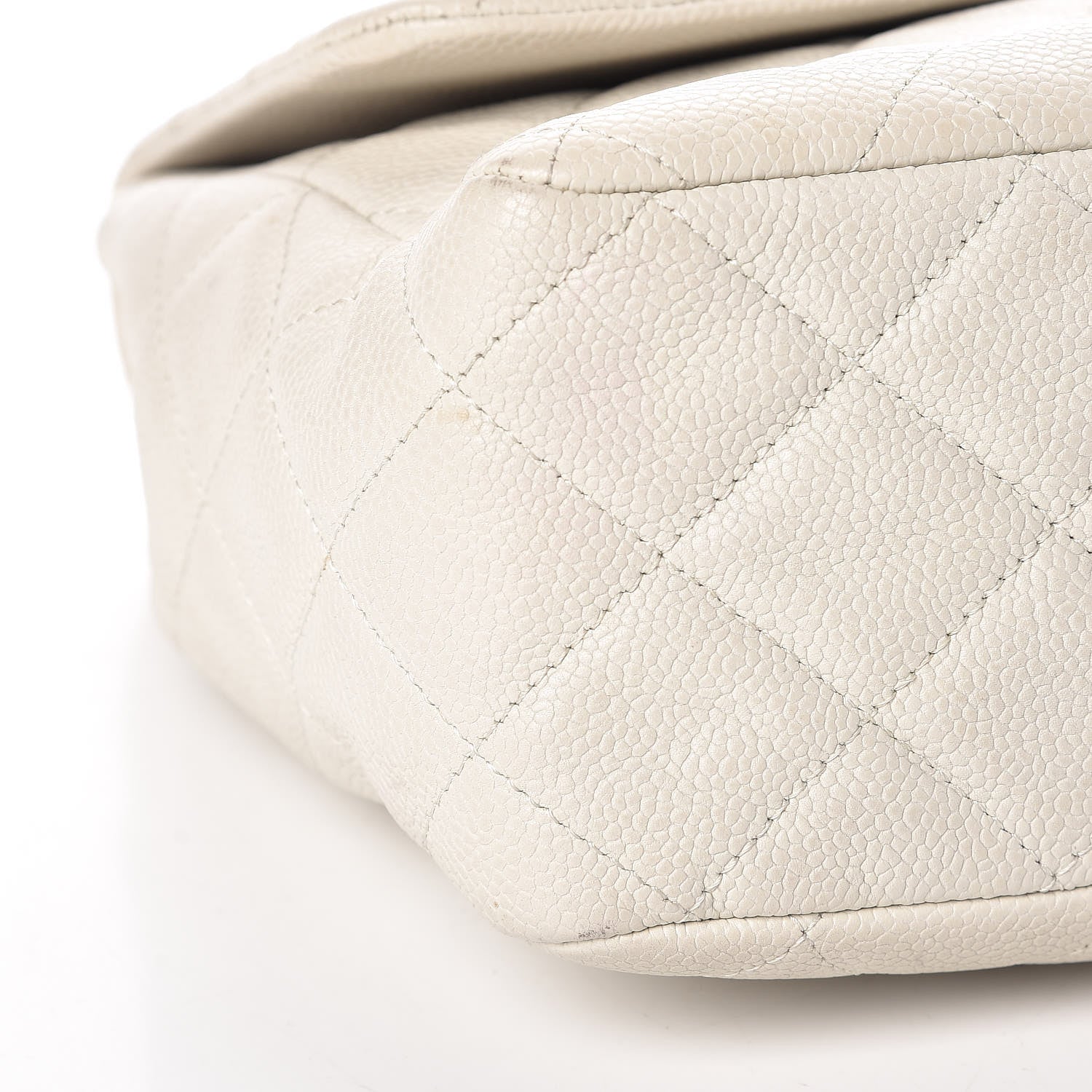 Chanel Caviar Quilted Jumbo Single Flap Bijoux Chain Ivory 15 of 17