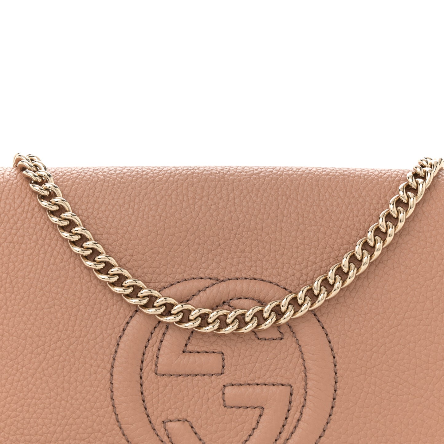 Pebbled Calfskin Medium Soho Flap Crossbody Camelia