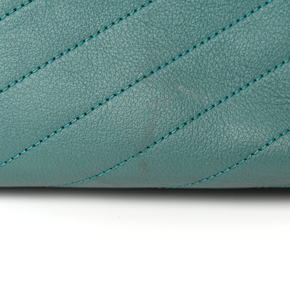 Chanel Calfskin Stitched Large Chevron Chic Shopping Bag Blue 16 of 19