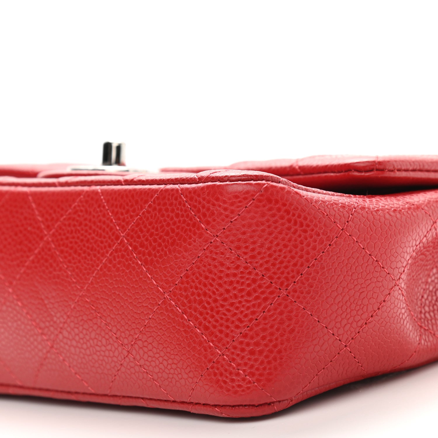 Chanel Caviar Quilted Mini Rectangular Flap Red 9 of 9