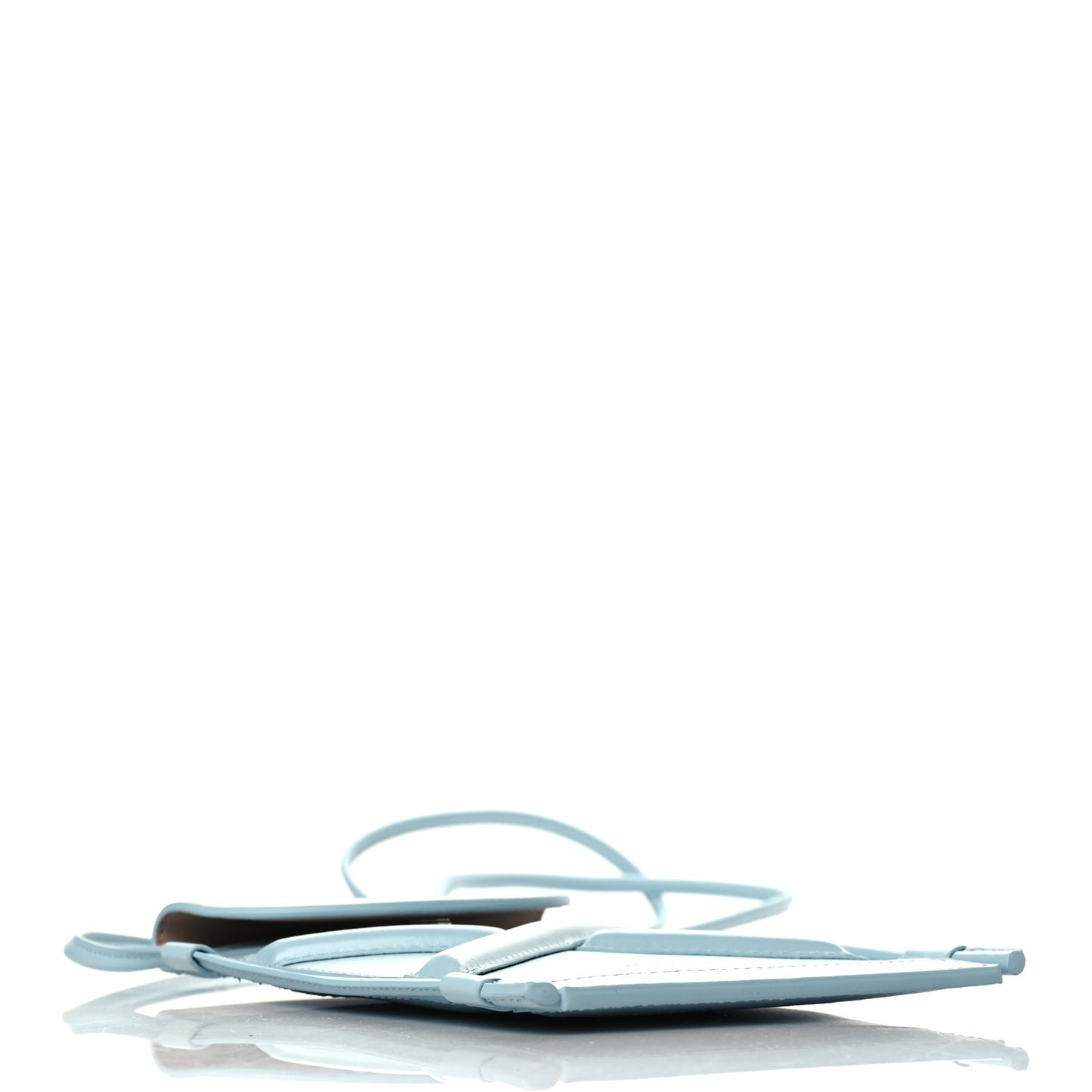 Calfskin The Curve Micro Crossbody Pouch Bag Pale Blue