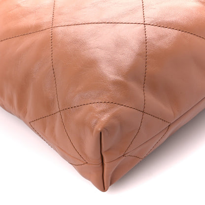 Chanel Shiny Calfskin Quilted Small Chanel 22 Camel 12 of 13