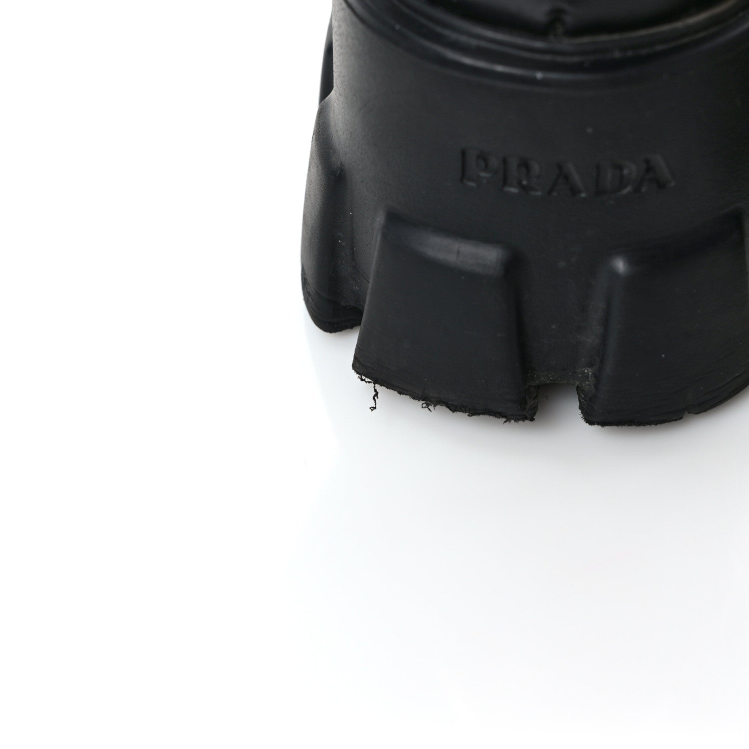 Prada Spazzolato Rois Nylon Shearling Metal Triangle Logo Monolith Pouch Pocket 55mm Boots 36.5 Black 10 of 11