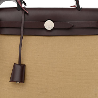 Hermes Toile Officier Vache Hunter Verso Herbag Zip Retourne PM 31 Rouge Sellier Trench Bleu Tempete 10 of 12