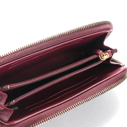 Chanel Patent Quilted Small Zip Around Wallet Burgundy 5 of 7