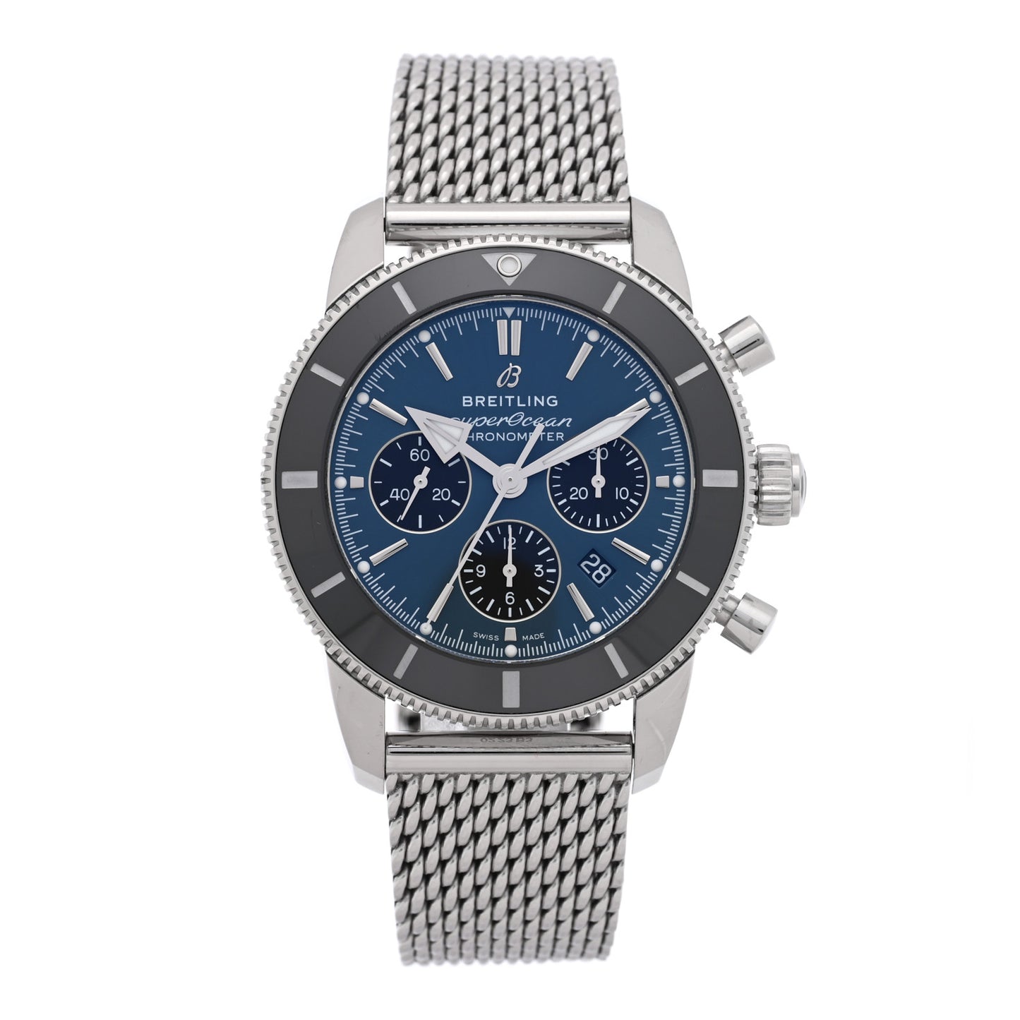 Stainless Steel 44mm Superocean Heritage II Chronograph Automatic Watch Blue AB0162121C1A1