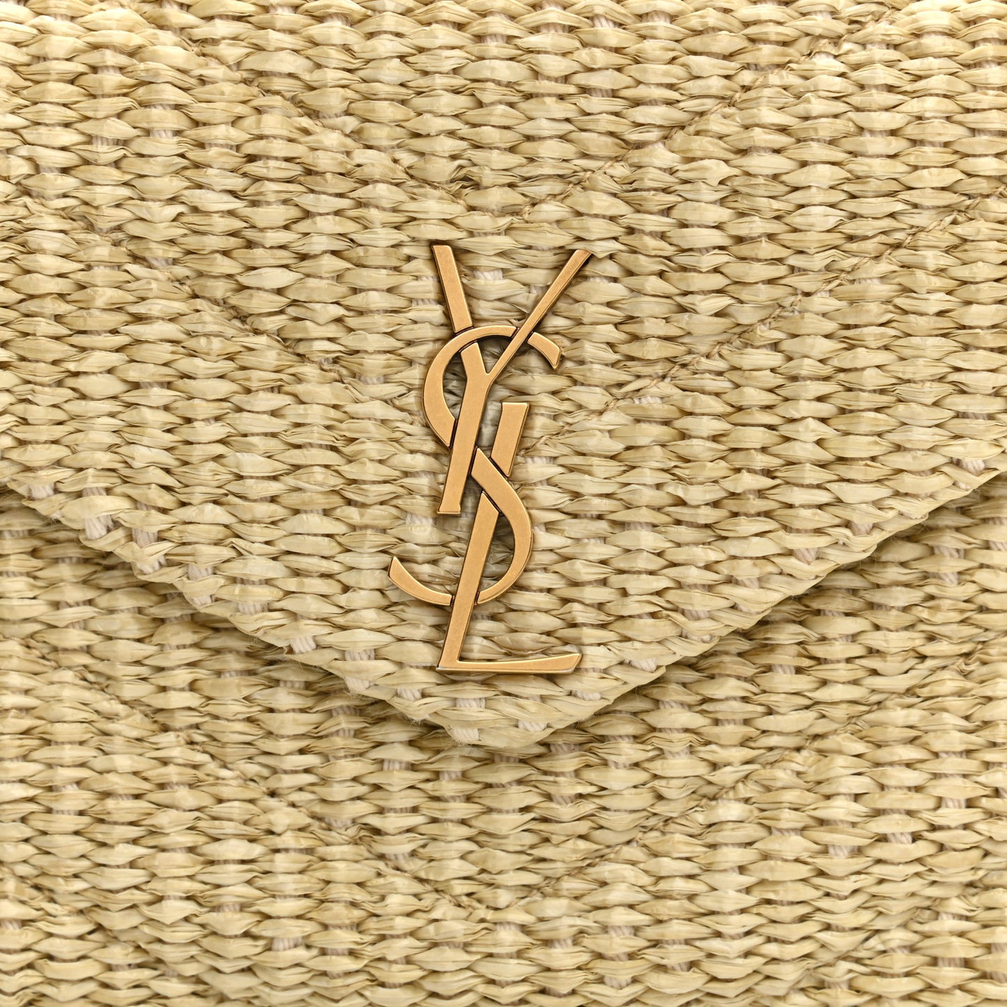 Raffia Monogram Toy Loulou Chain Satchel Naturale