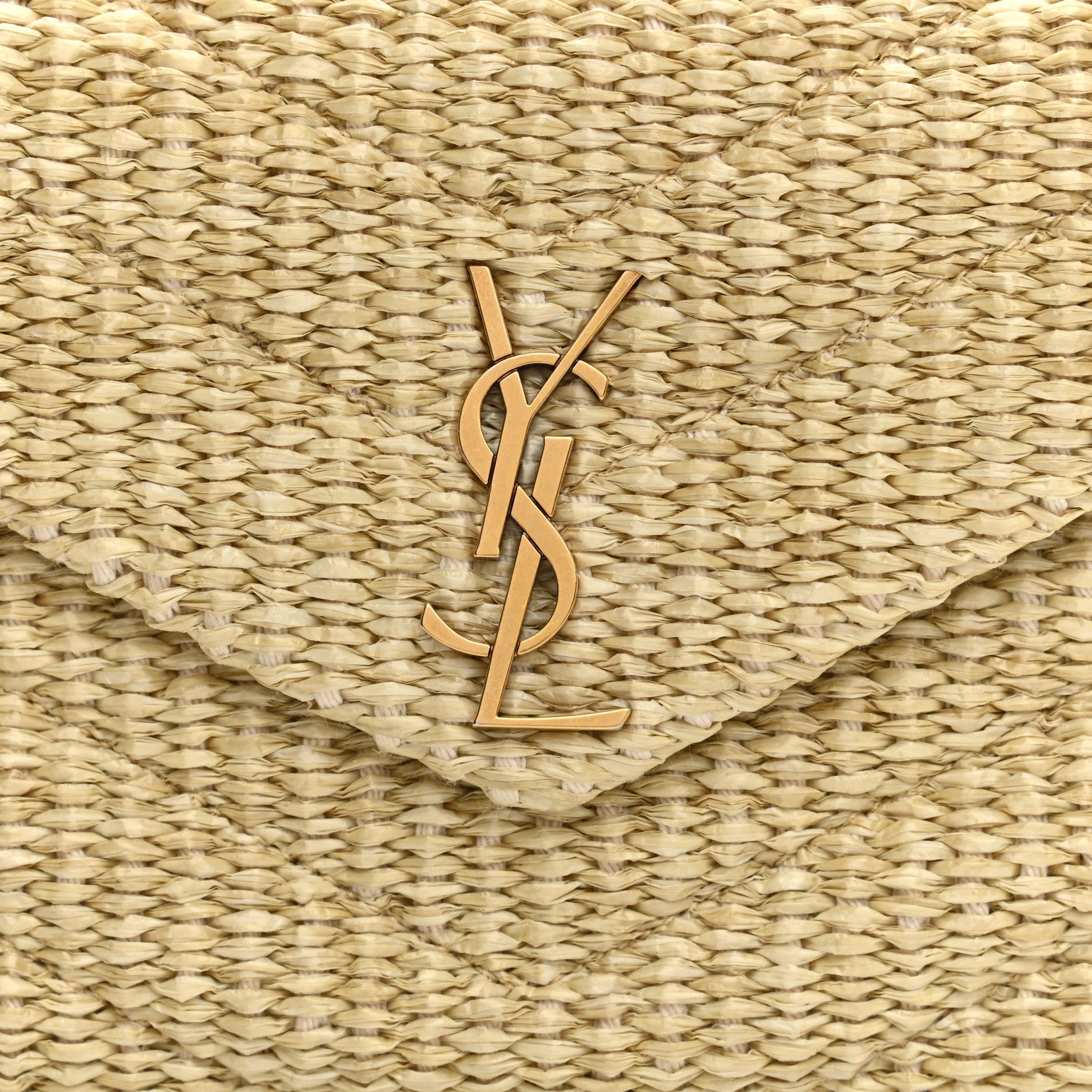 Saint Laurent Raffia Monogram Toy Loulou Chain Satchel Naturale 8 of 10