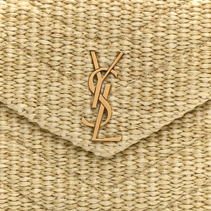 Saint Laurent Raffia Monogram Toy Loulou Chain Satchel Naturale 8 of 10