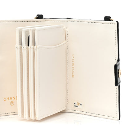 Chanel Lambskin Quilted Book Card Holder on Chain Black 6 of 10