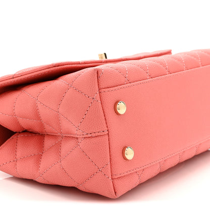 Chanel Caviar Quilted Mini Coco Handle Flap Dark Pink 9 of 10