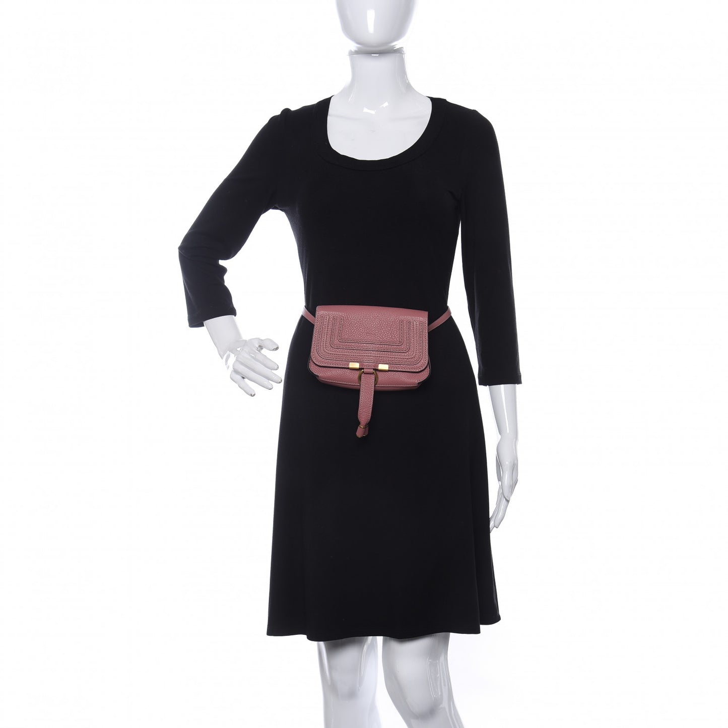 Calfskin Marcie Convertible Belt Bag Rusty Pink