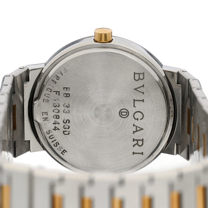 Bulgari Stainless Steel 18K Yellow Gold 33mm Quartz Watch Black 4 of 4