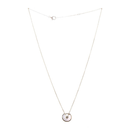 Cartier 18K Yellow Gold Diamond Mother of Pearl XS Amulette de Cartier Pendant Necklace 3 of 7