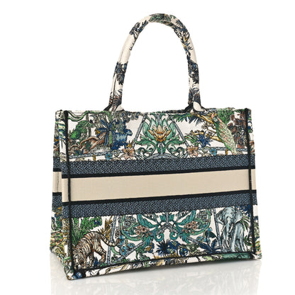 Christian Dior Canvas Embroidered Medium Etoile de Voyage Book Tote White Multicolor 3 of 8
