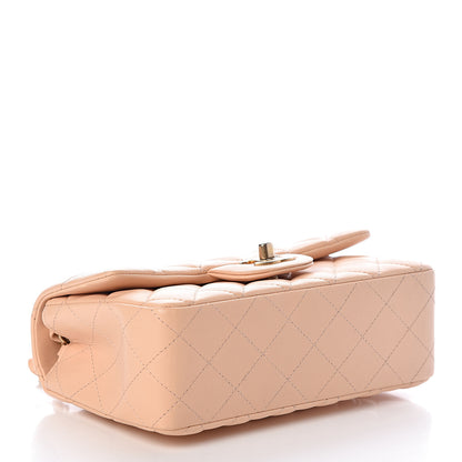 Chanel Lambskin Quilted Mini Rectangular Flap Beige 4 of 15