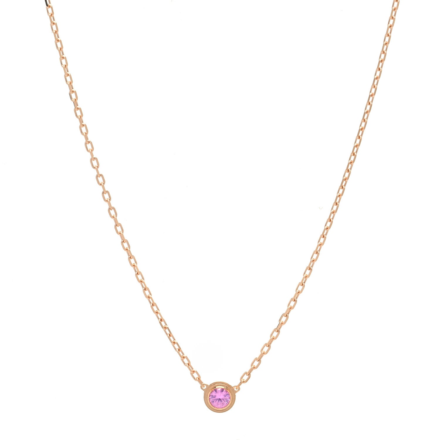 Cartier 18K Pink Gold Pink Sapphire D'Amour Pendant Necklace 1 of 5