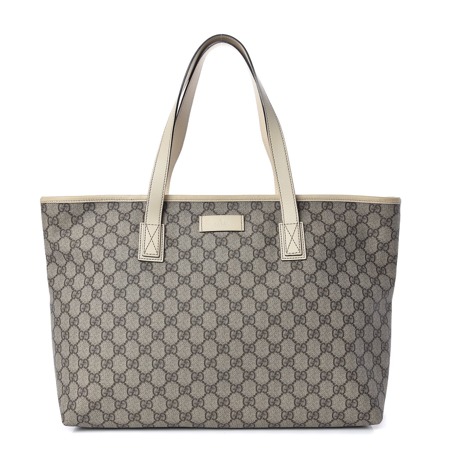 Gucci GG Supreme Monogram Medium Zippered Shopping Tote Off White 1 of 9