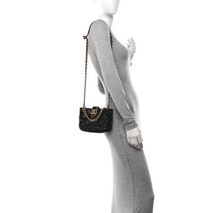 Chanel Lambskin Quilted Small Chain Hobo Black 2 of 10