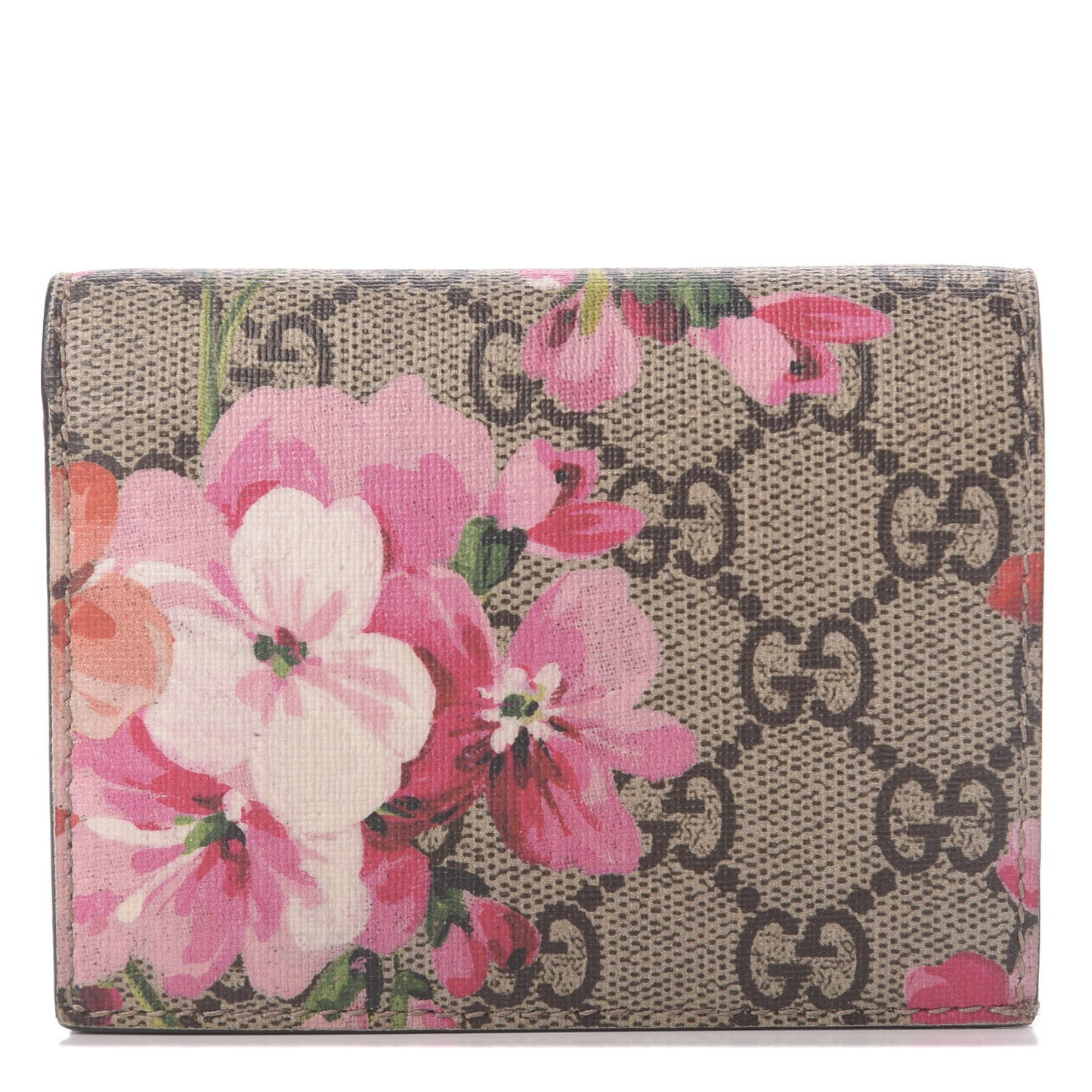 GG Supreme Monogram Blooms Card Case Beige Multicolor Dry Rose
