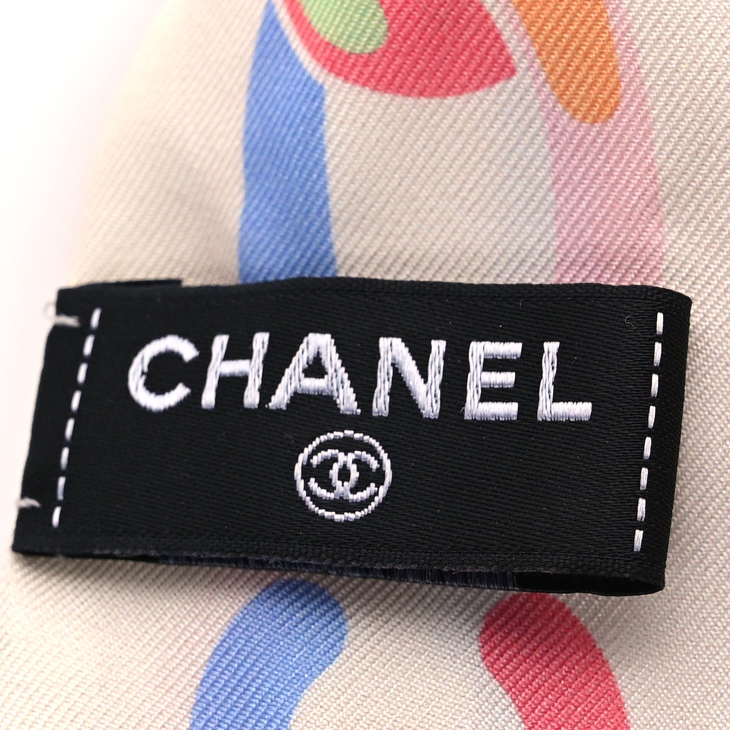 Chanel Silk CC Twilly Hair Tie White Multicolor 3 of 4