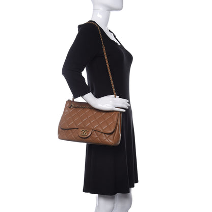 Chanel Calfskin Large Blizzard Zip Top Flap Bag Light Brown 2 of 10