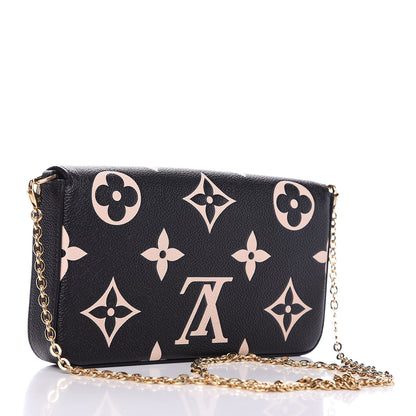 Louis Vuitton Empreinte Monogram Giant Crafty Pochette Felicie Black Creme 3 of 10