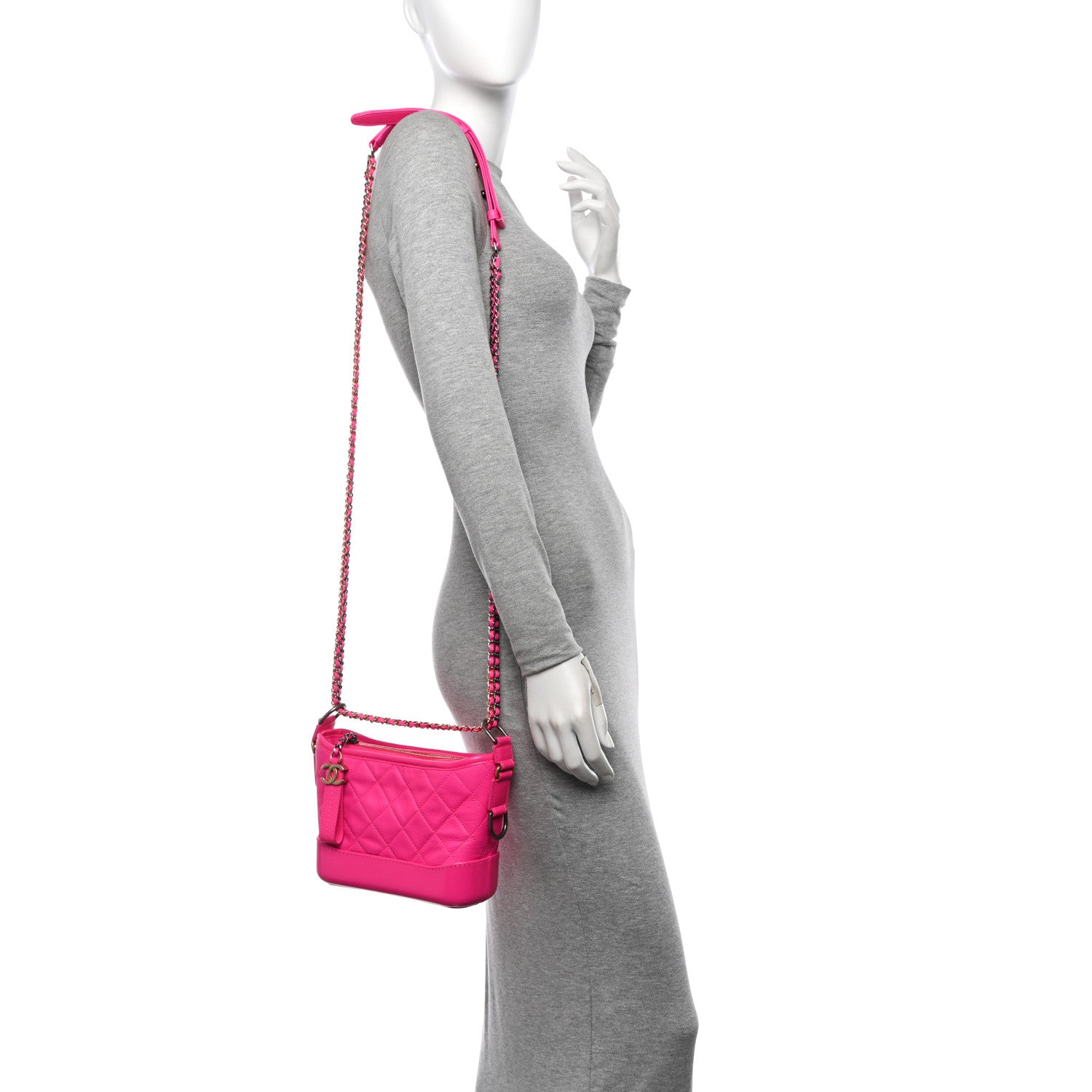 Chanel Goatskin Quilted Small Gabrielle Hobo Pink 2 of 11