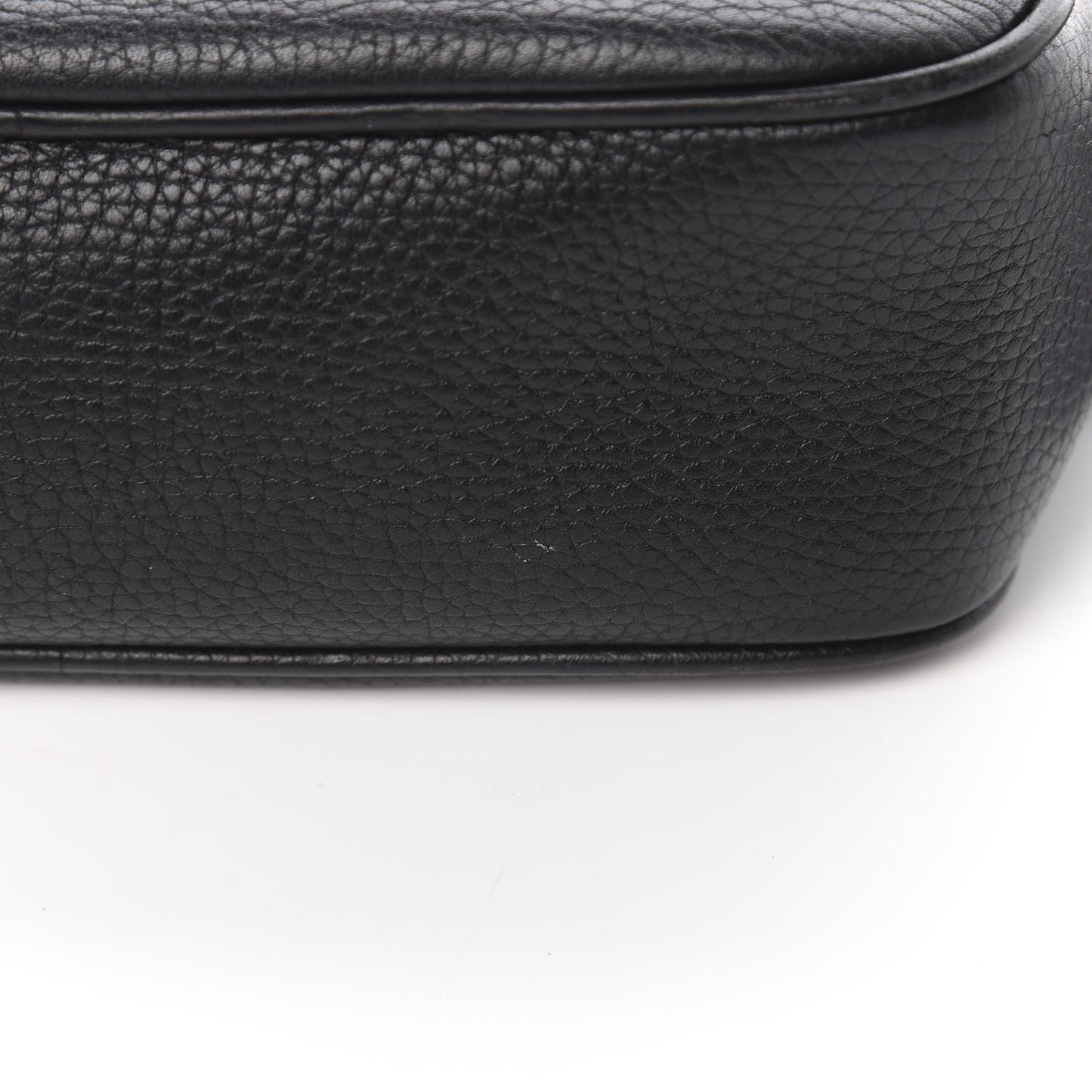 Pebbled Calfskin Small Soho Disco Bag Black