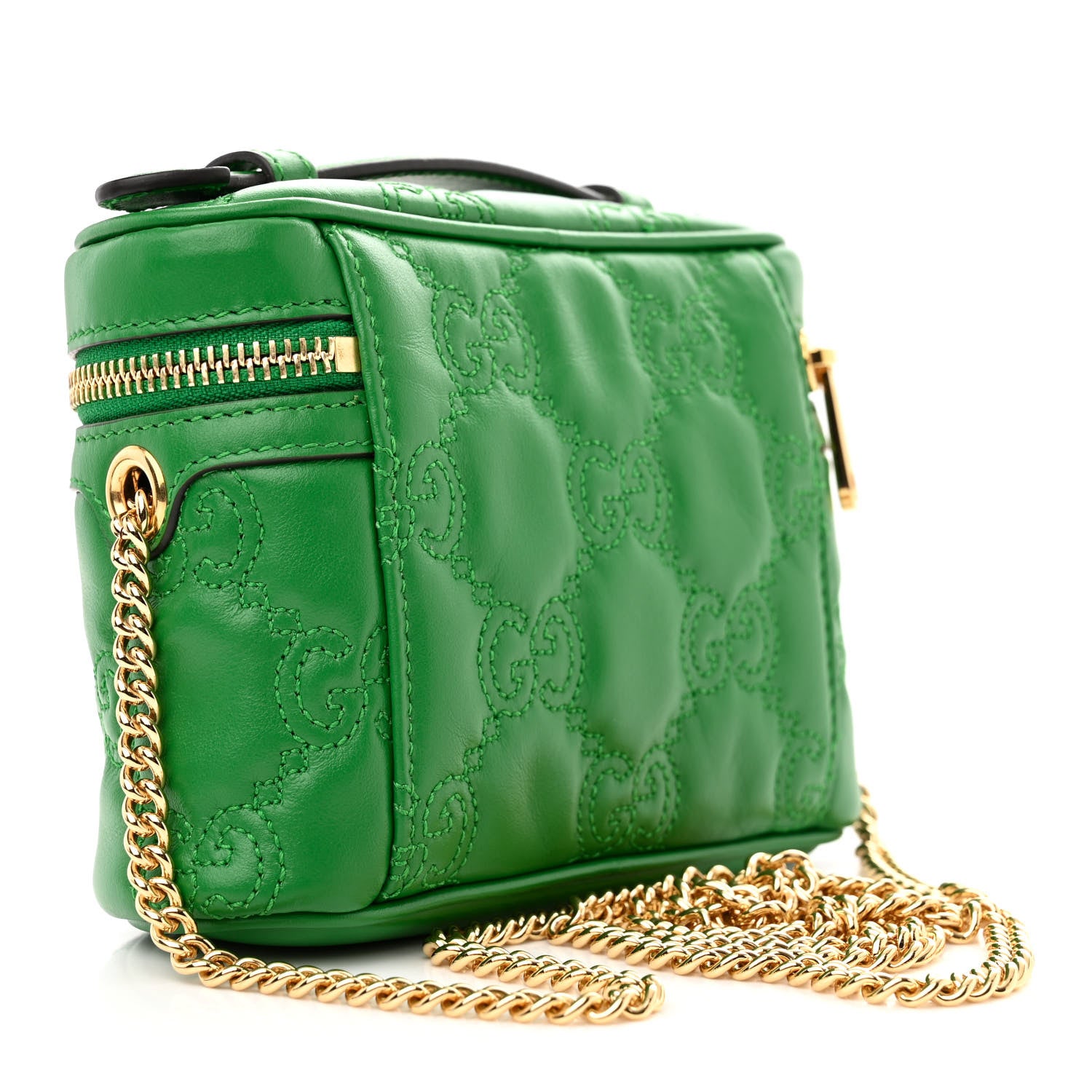 Gucci Calfskin GG Matelasse Mini Top Handle Bag Spring Green 3 of 10
