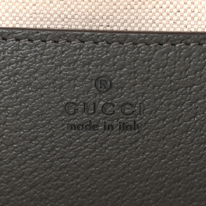 Gucci GG Supreme Monogram Textured Dollar Calfskin Small Ophidia Top Handle Shoulder Grey Black Graphite Grey 6 of 15