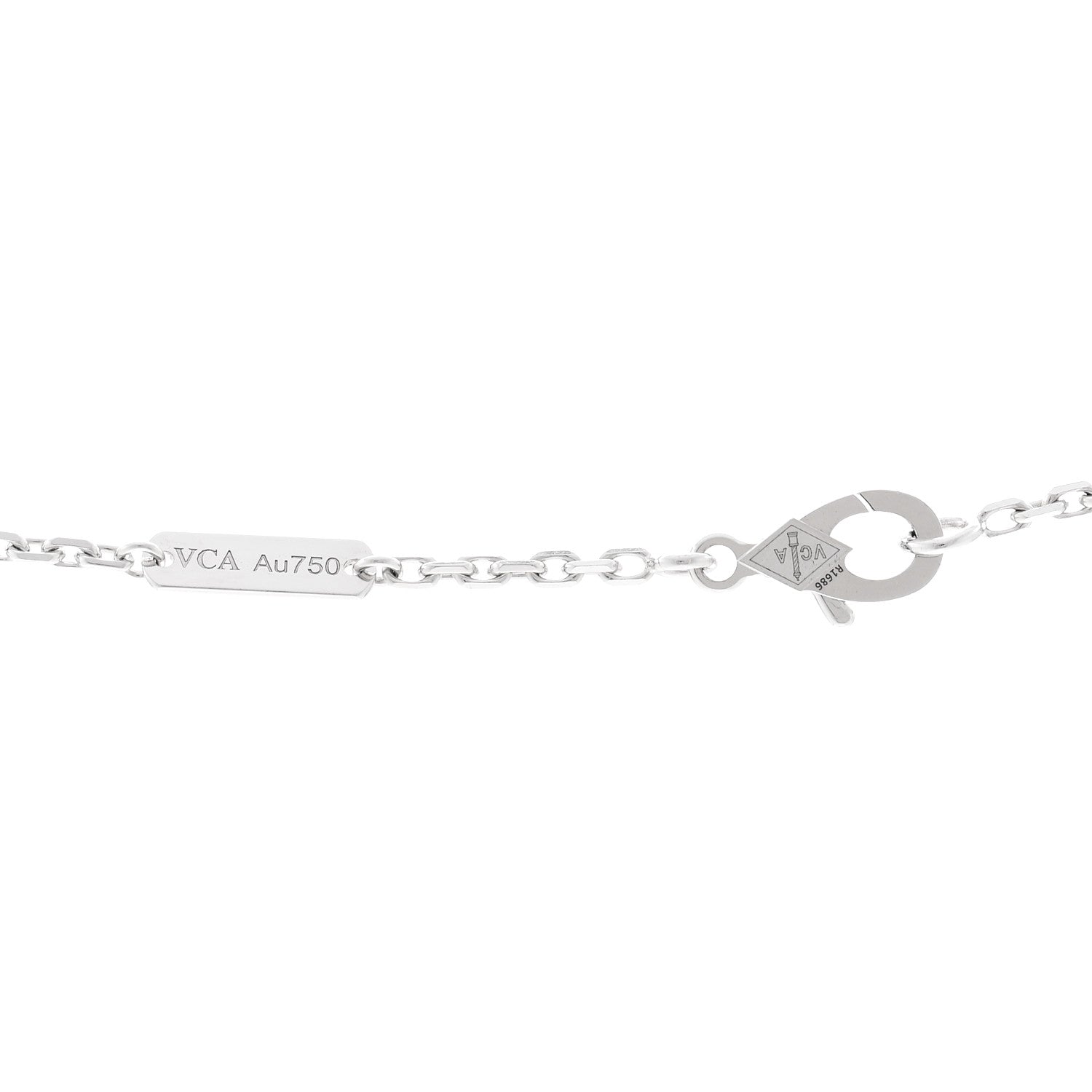 Van Cleef & Arpels 18K White Gold Chalcedony Magic Alhambra Pendant Long Necklace 4 of 4