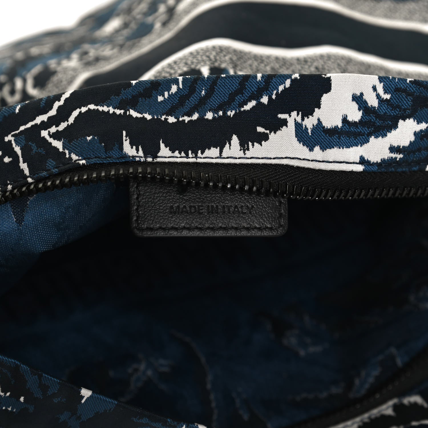 Christian Dior Embroidered Palm Tree Toile De Jouy Diortravel Zipped Pouch Blue 5 of 9