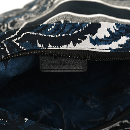 Christian Dior Embroidered Palm Tree Toile De Jouy Diortravel Zipped Pouch Blue 5 of 9