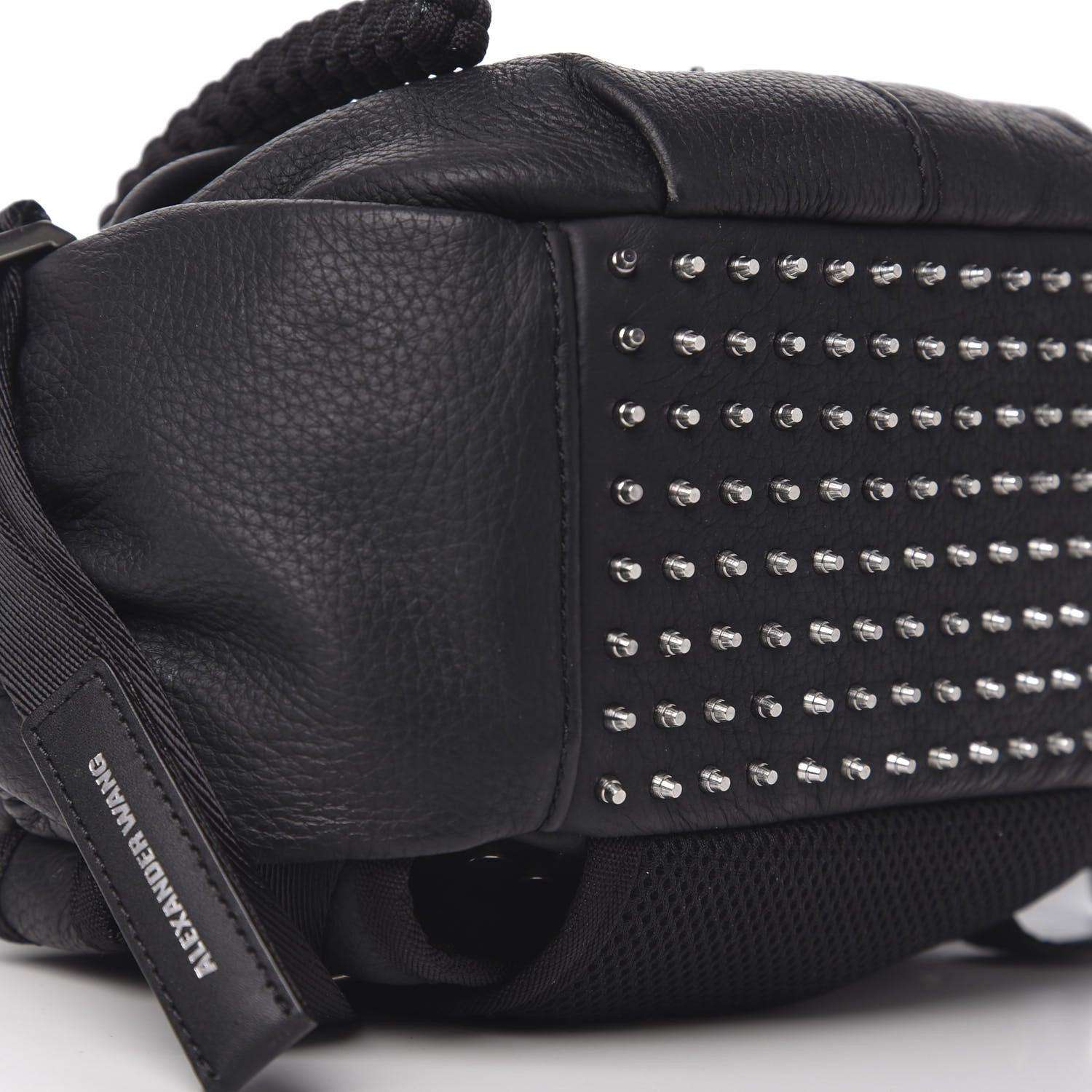 Alexander Wang Pebbled Deerskin Mesh Snap Embellished Convertible Shoulder Bag Black 7 of 9