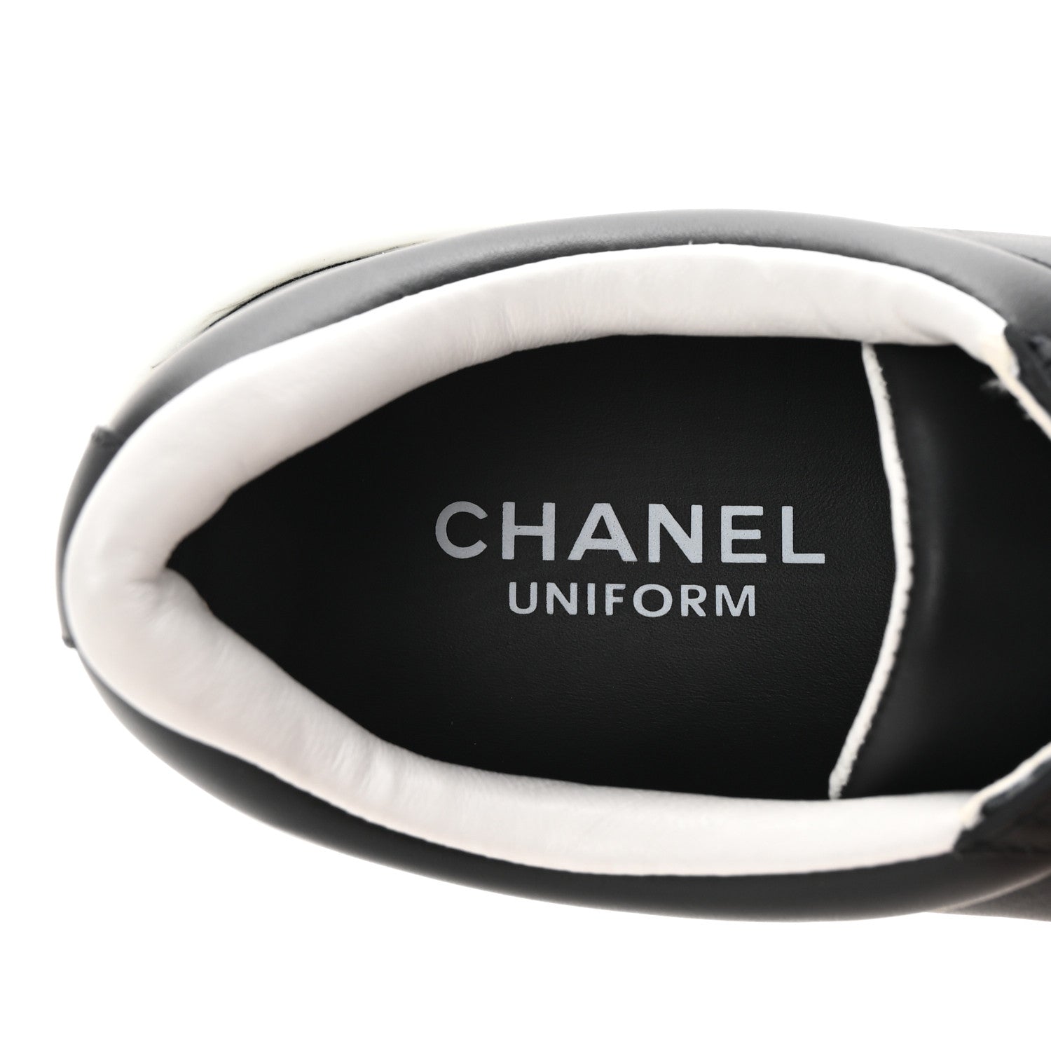 Chanel Calfskin CC Womens Sneakers 37.5 Black 8 of 9