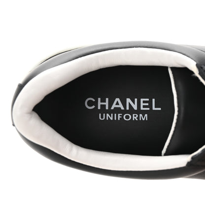 Chanel Calfskin CC Womens Sneakers 37.5 Black 8 of 9