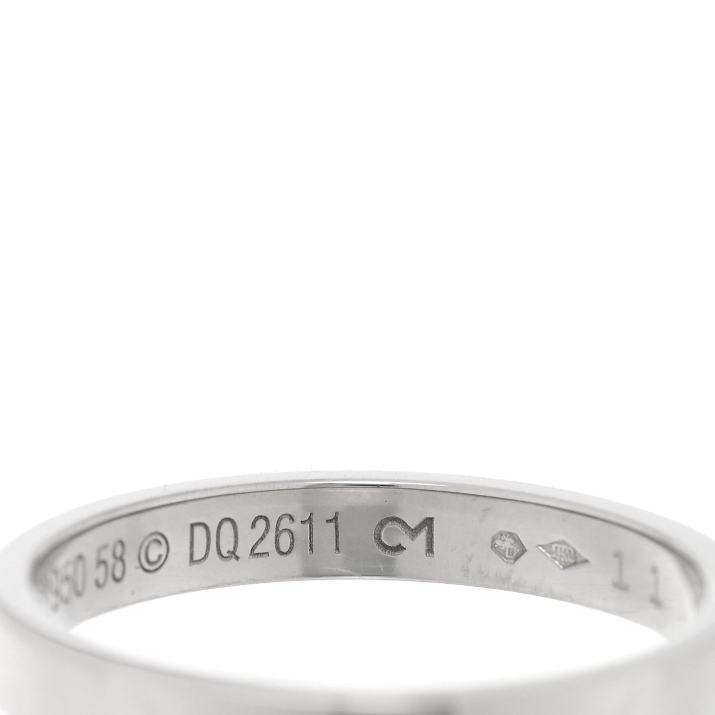 Platinum 3mm C De Cartier Wedding Band Ring 58 8.5