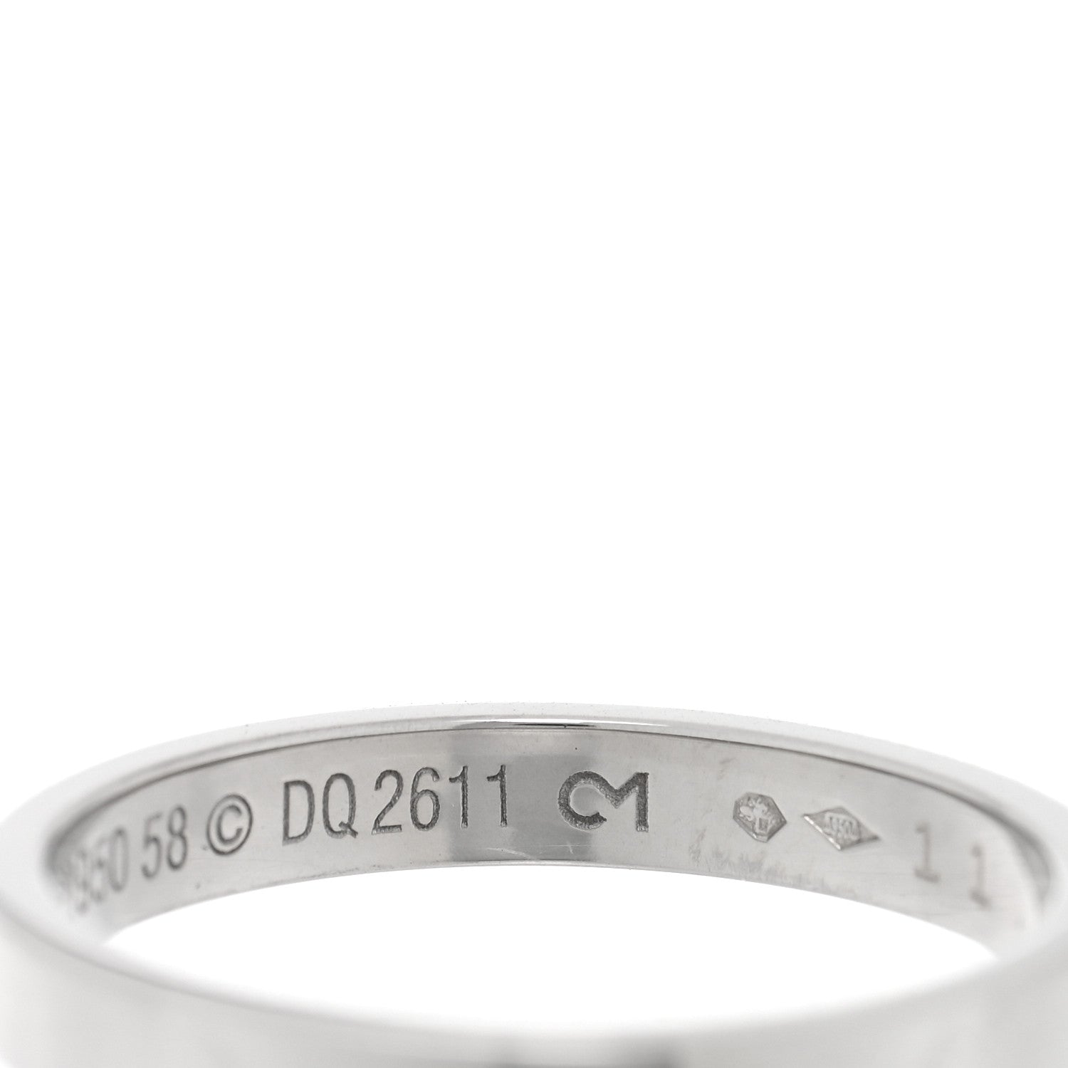 Cartier Platinum 3mm C De Cartier Wedding Band Ring 58 8.5 6 of 6
