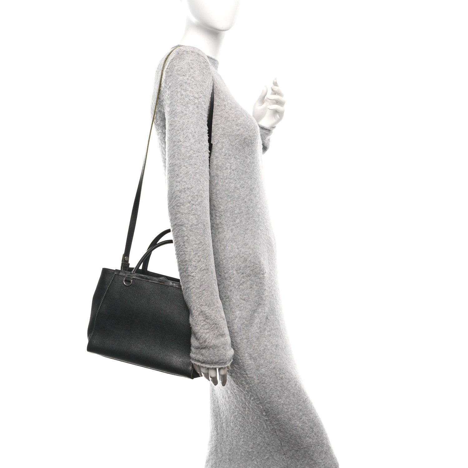 Fendi Vitello Elite Apple Charm Petite 2Jours Tote Black 2 of 9