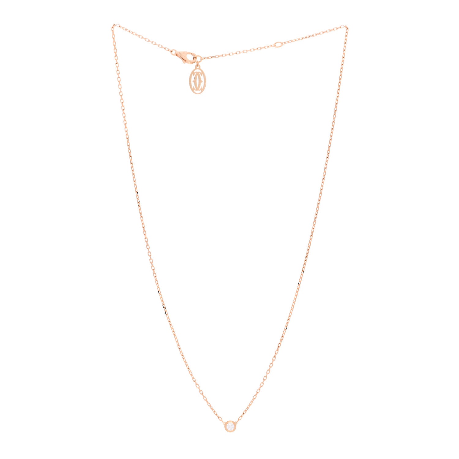 Cartier 18K Pink Gold Diamond SM D'Amour Pendant Necklace 3 of 6