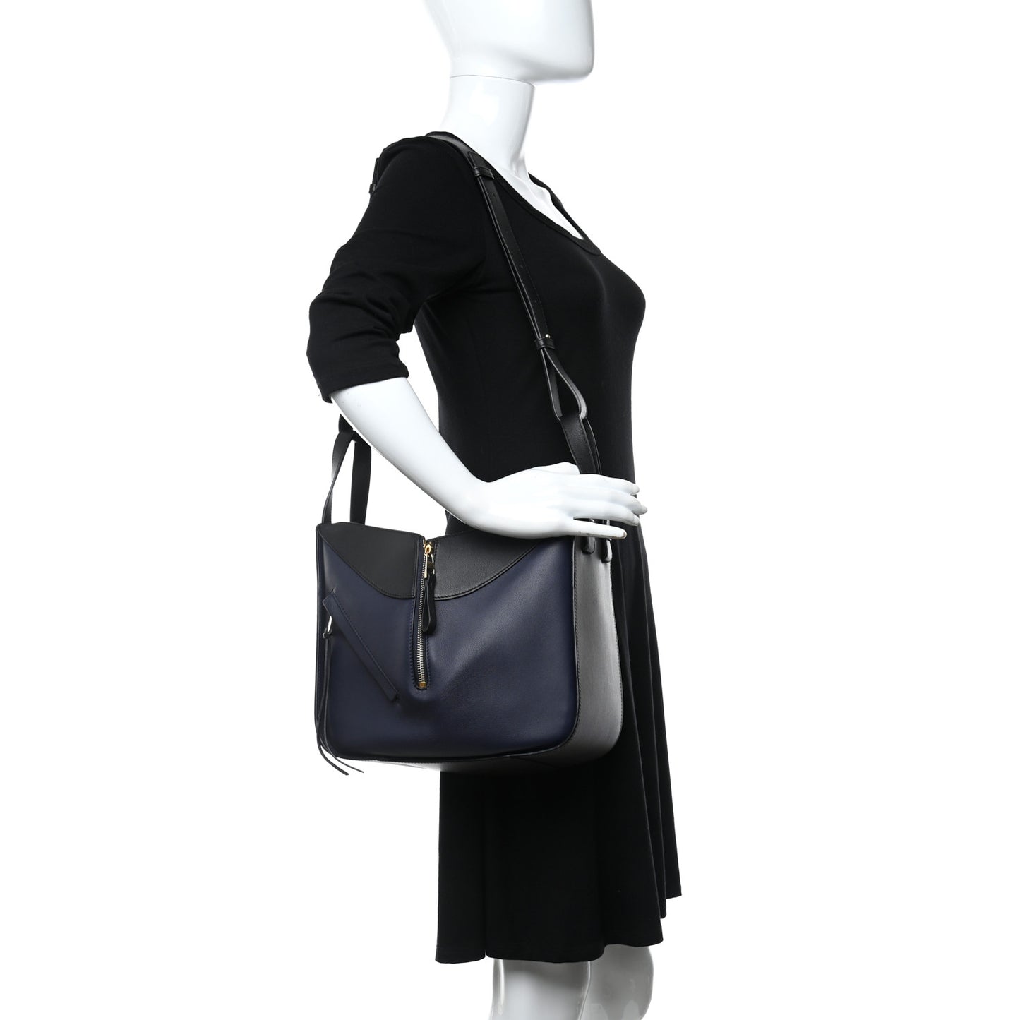 Calfskin Small Hammock Shoulder Bag Marine Oxblood Black