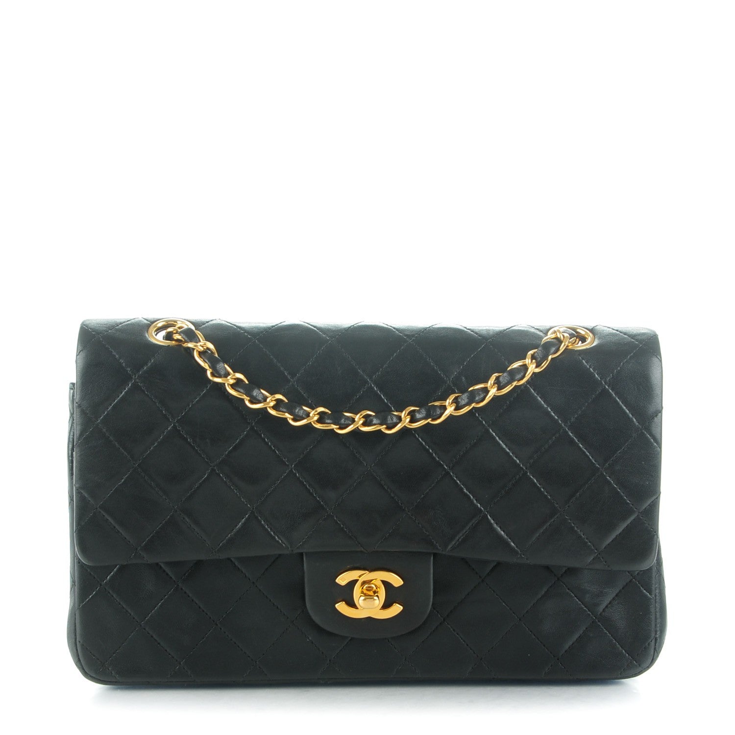 Chanel Lambskin Quilted Medium Double Flap Black 1 of 8