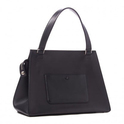 Celine Textured Calfskin Bi-Color Edge Shoulder Bag Black Beige 2 of 8