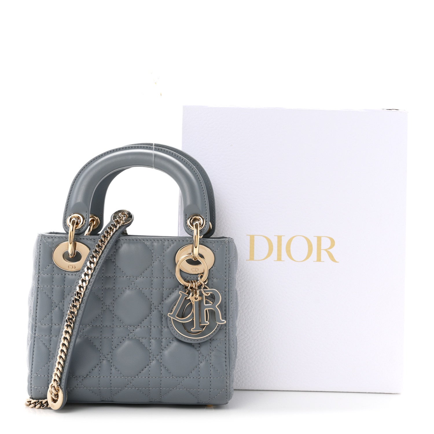 Christian Dior Lambskin Cannage Mini Lady Dior Cloud Blue 11 of 11