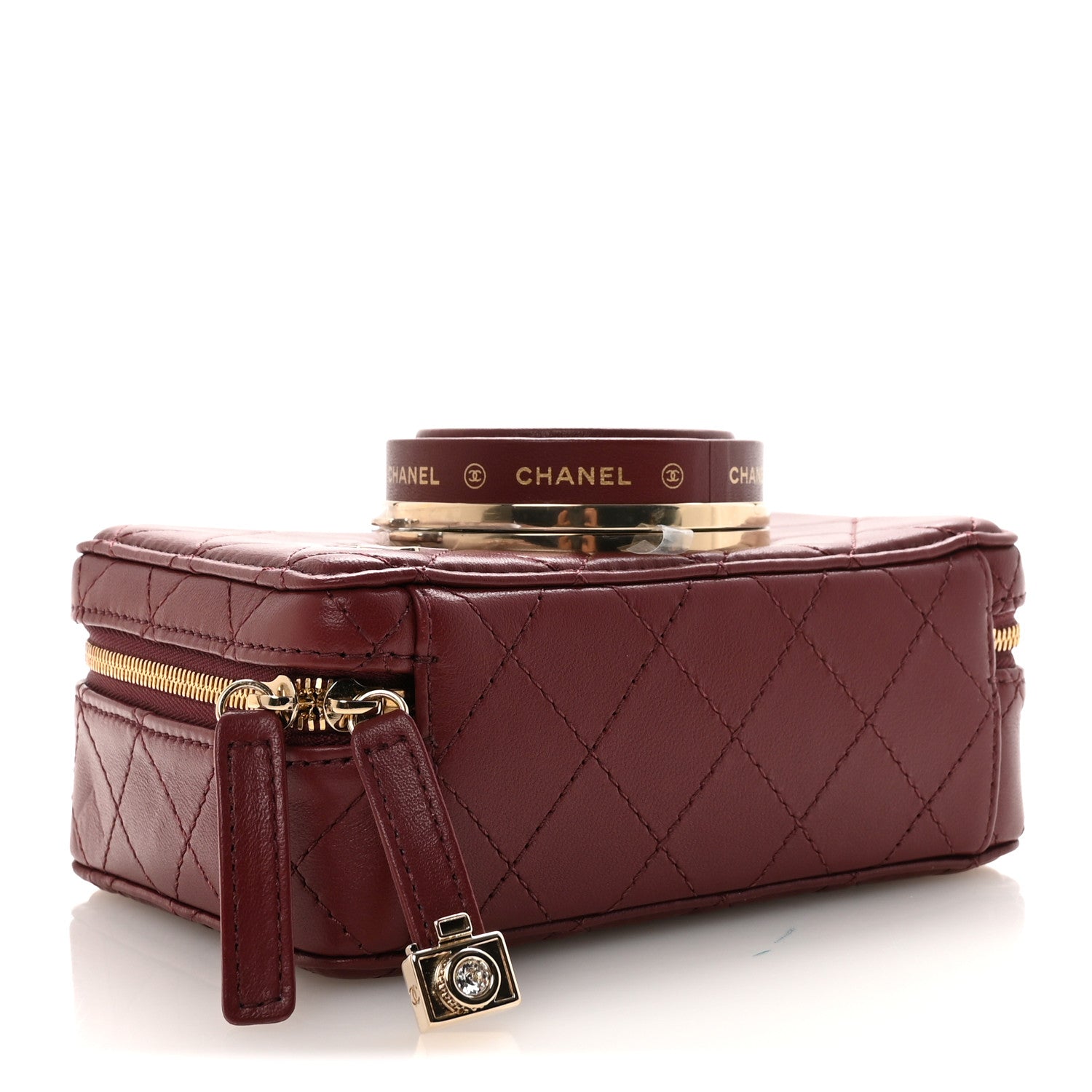 Chanel Lambskin Quilted Coco Click Bag Burgundy 4 of 11