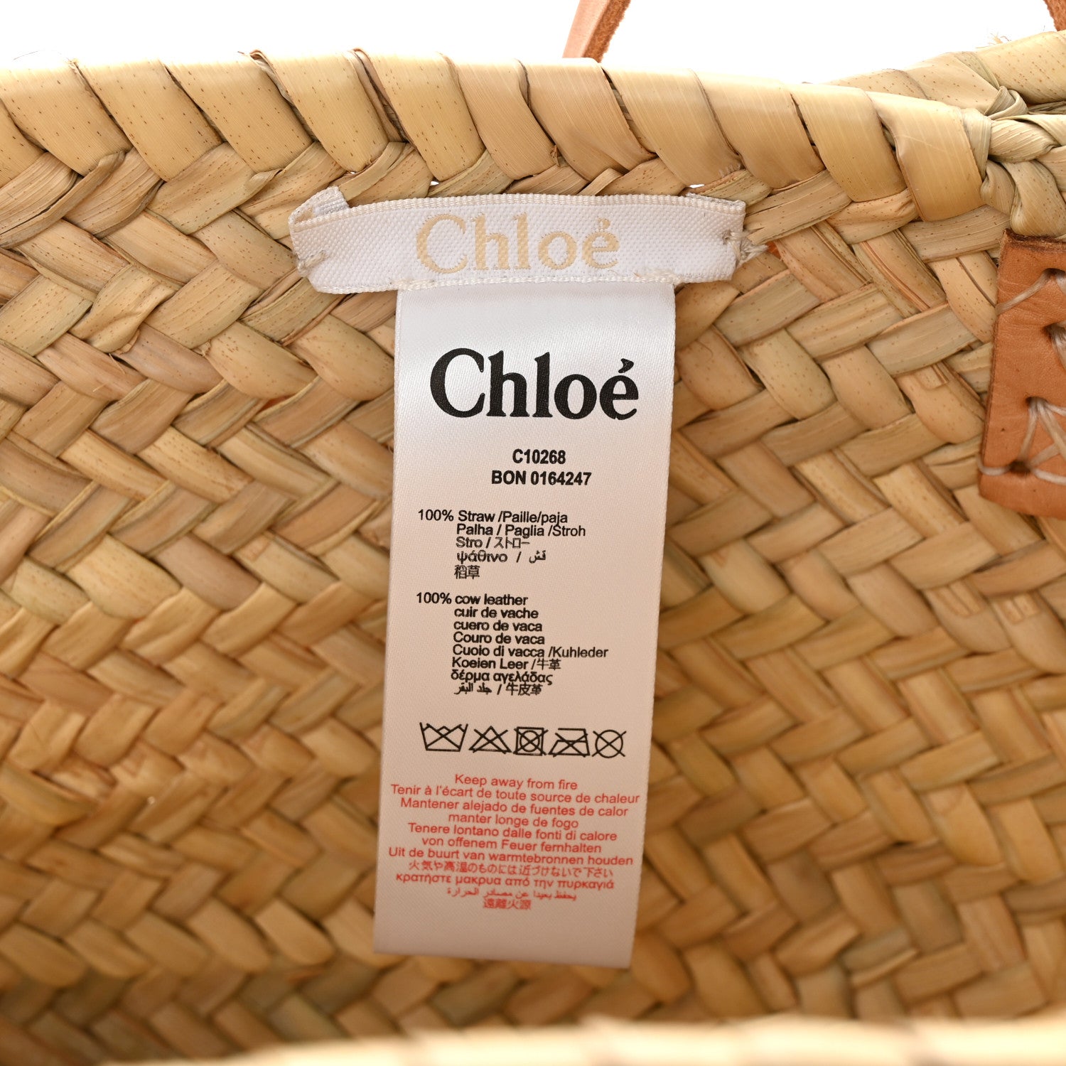 Chloe Raffia Basket Bag Natural 6 of 10