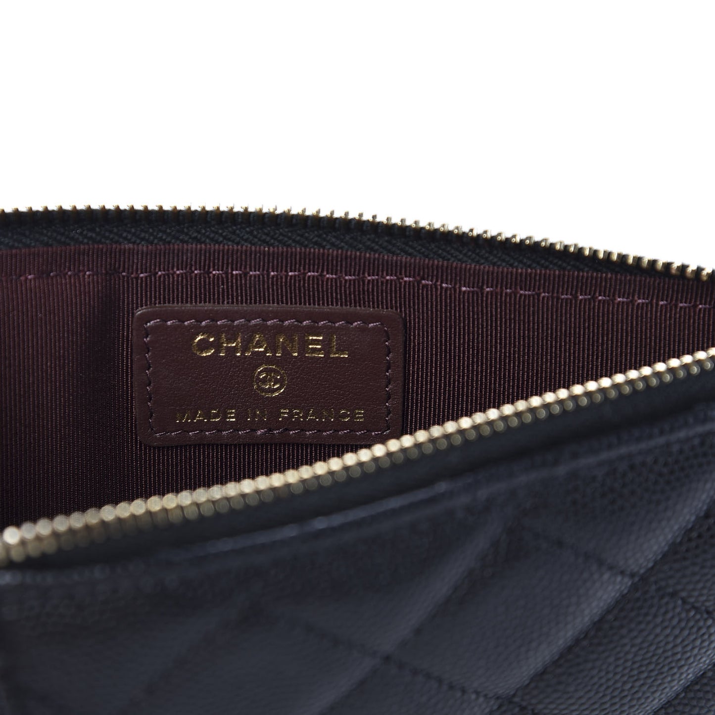 Caviar Quilted Classic Flat Wallet Pouch Black